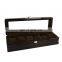 Wholesale luxury glass black storage wooden watch box display