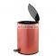 New design household 8L 12L round shape indoor  stainless kitchen dustbin wholesale with thin lid pedal bin