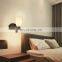 HUAYI Premium Quality American Design E12 40W Indoor Decoration Iron Glass Wall Lamp