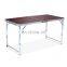 Portable outdoor furniture adjustable aluminium dining picnic table bbq camping folding table with umbrella hole