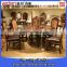 Antique wooden dining table set with chairs for hotel/home use