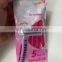 Female Twin Blades Hair Razor Sweden Blade Safety Bikini Razor With Lubricant Strip Pink Rubber Handle Razor Stick CM2-01R