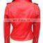 Ladies Leather Biker Jacket Girls Funky Sexy Fitted Zip Up Coat