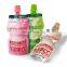 Custom plastic water drink juice clear special-shaped pouch bag with spout bottle shape