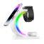 3 In 1 Desktop Stand 15W Magnetic Fast Wireless Charging Stand Holder With Led Rgb Light Lamp For iPhone