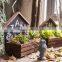 zakka decoration wooden hanging flower pots with black board