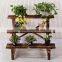 Flower displaying 3 layer solid wood foldable garden rac