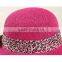 QXSH0042 Round straw hat with leopard ribbon New women beach hat with brim casquette