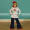 High quality girls denim double ruffle pants kids denim jogging pants children denim jeans pants wholesale