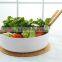 Hot sell BPA Free top quality salad mixing bowl food grade PP bowl with bamboo lid spoon and fork