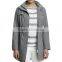stylish celadon mid long coat jacket women ,elasticated waist,funnel neck and hood trench coat