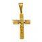 Kindy Jewelry JCN0318 big and small stainless steel Jesus cross necklace pendant