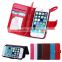 Hot sale wallet leather case with card slot for iPhone 6