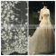3D lace new rhinestone lace high quality net dantel lace Swiss lace for wedding garment arti