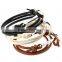 Multilayer PU Leather Wrap Wristband Nautical Anchor Clasp Bracelet