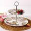 wholesale portuguese ceramic dinnerware 2 tiers ceramic cake stand