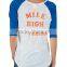 100% cotton rayon womens raglan t shirt
