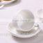 Fancy white porcelain sublimation coffee cup with saucer