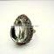 Green Amethyst Cut 925 Sterling Silver Ring, Tear Drop Green Gemstone Ring, Designer Oxidized Silver Handmade Jewellery