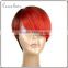 Hot Red color premium yaki texture synthetic wig Japanese fiber short Bob wig best selling full lace wig