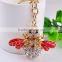 Fashion wholesale gift decorative metal diamond crystal moth keychain
