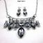 2015 Newest design delicate women black big diamond choker necklace sets