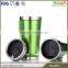 Double wall 16oz stainless steel and plastic insulated coffee mugs with mirror
