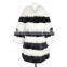 Whole rabbit fur woman fur coat white fox fur collar KZ14066