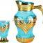 Glass water jug set with silk golden plated