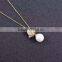 Three colors pearl with butterfly charm necklace with silver