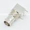 Good Quality Pcb Connectors Right Angle to Pcb Brass Body BNC Connector Jack Right Angle to Pcb Mounting 50 Ohms And 75 Ohms