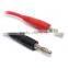 4mm 1M Injection Banana Plug To Shrouded Copper Alligator Clip Test Cable Leads