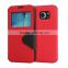 Top-selling match color window leather fancy case for samsung galaxy s6 edge,Fancy flip cover for samsung s6 edge
