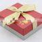High quality square cardboard jewelry box with ribbon