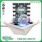 glass tabletop indoor water fountain ceramic bottom basin with led light