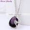 Fashion Big Purple Zircon Crystal Platinum Plated Pendant Necklace Vintage Statement Necklace Fashion Necklaces for Women 2014