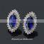 Fashion Jewelry Factory wholesale price white gold plated oval shape sapphire wedding jewelry set for women's