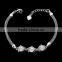 2016  raw brass white gold plated bracelet inlaid round shape cubic zirconia