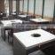 Black round solid surface dining table / dining room table of luxury