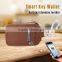 Security fashion small male leather purse with bluetooth