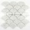 honed carrara white water jet marble mosaic fish marble mosaic