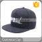 Cotton 6 Panel Black Printed Logo Flat Suede Snapback Caps