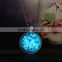Export Russia Fashion new 2016 original design luminous jewellry glowing in the dark blue eyes necklace pendant