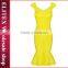 2015 HOT high-quality yellow sexy mermaid bandage dress