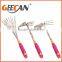 4pcs kids garden tools set floral printing shovel,rake,fork with plastic handle