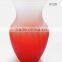 transparent red and blue decorative glass vase