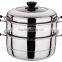 2 layers stainless steel steamer pot with bakelite handle