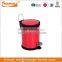 Round stainless steel pedal garbage can with soft close cover