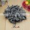 Decorative custom laser grey shoe leather flower for women shoes