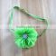 fraying chiffon flower headband with pearl rhinestone in center for kids hair accessories